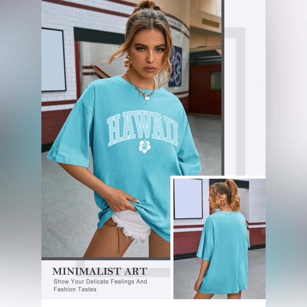 Hawaii Graphic Blue T-Shirt